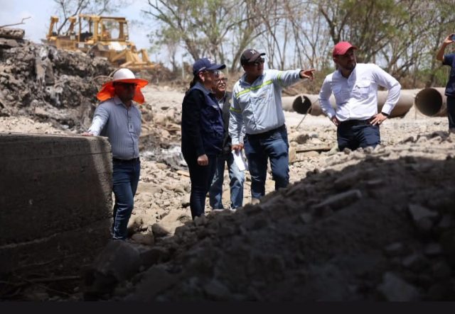 Ministra Zea supervisa trabajos para restablecer el paso en el puente Güijo