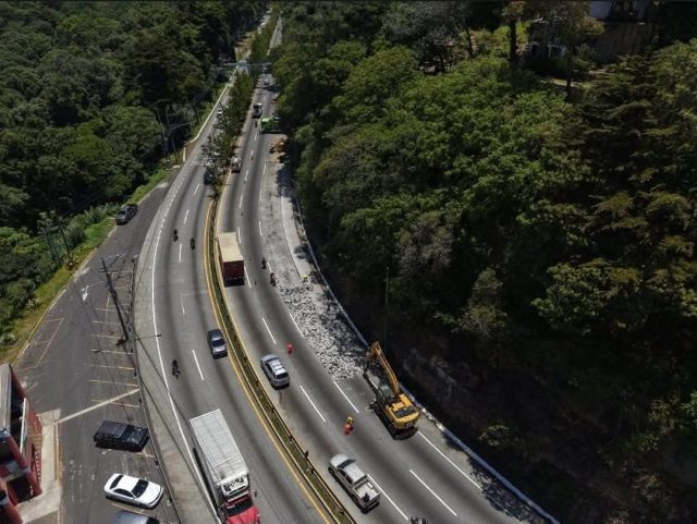 Avanza la reparación de los carriles de ascenso en la Ruta Interamericana Mixco-San Lucas