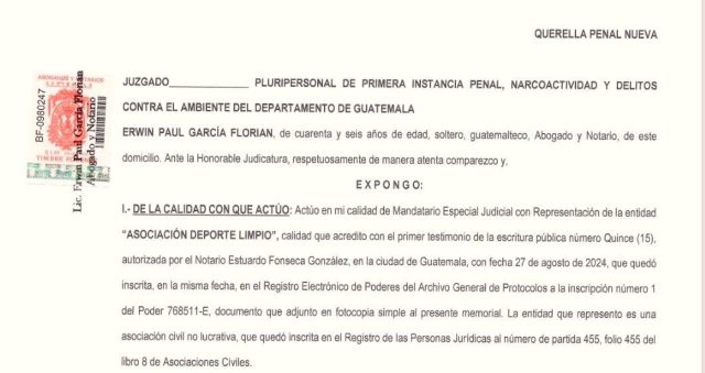 Presentan querella penal contra la directiva del Comité Olímpico Guatemalteco por presunto desvío de Q13,9 millones